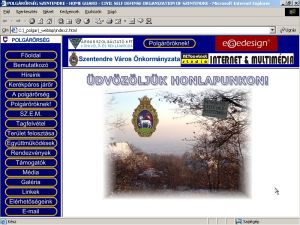 A Szentendrei Polgárőrség honlapjának egyik oldala.